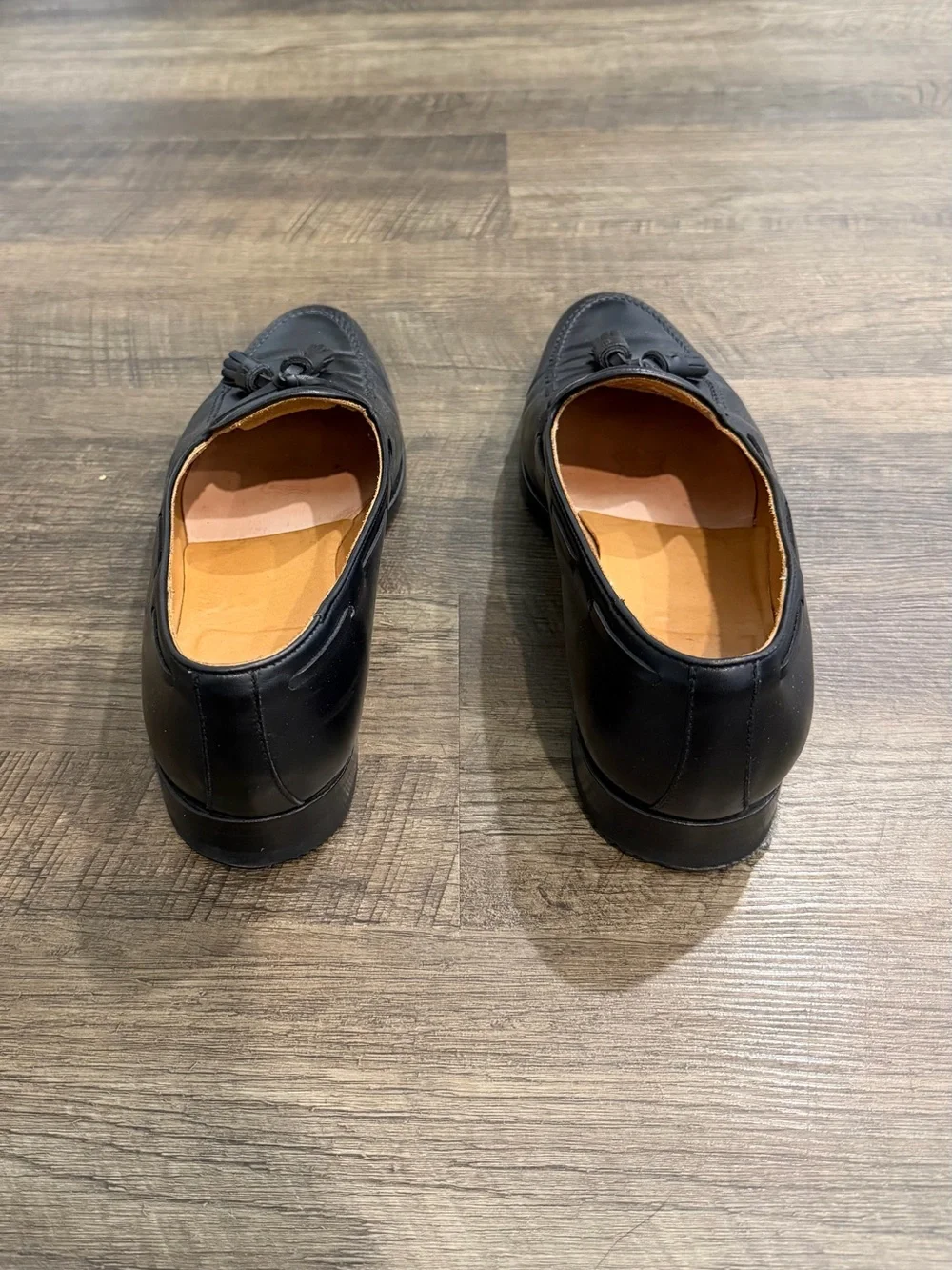 J. Fitzpatrick Black Tassel Loafers for Men